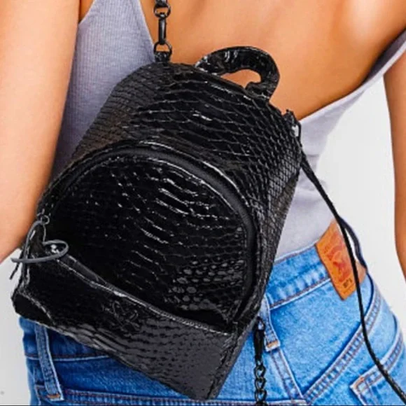 Victoria secret black mini backpack shop
